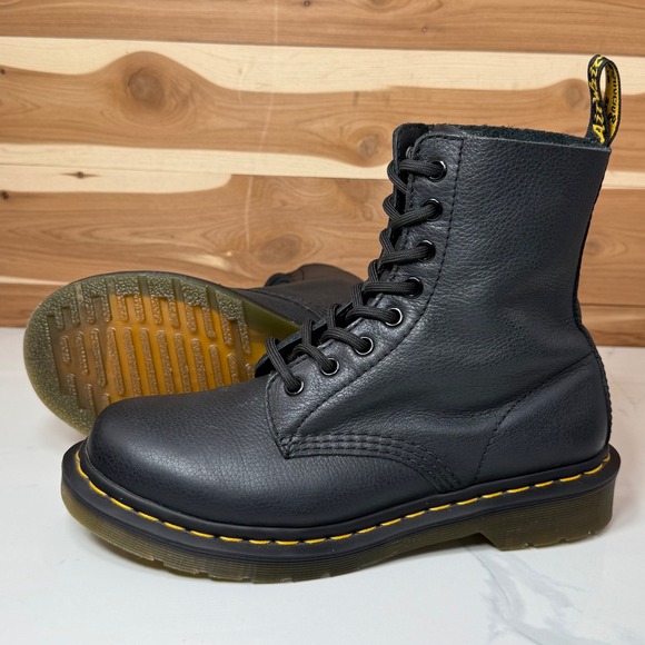 Dr. Martens Shoes - Dr. Martens 1460 Pascal Virginia Grain Leather Boots Black Women's size 7